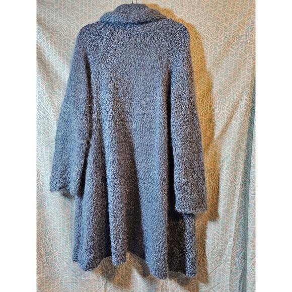 Soft Surroundings Newfoundland fuzzy knit open front cardigan Blue Sz L - Picture 6 of 6